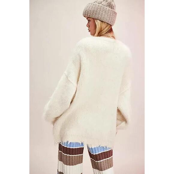 FREE PEOPLE Women's We The Free Teddy Cardi Size S In White Alyssum Combo - Picture 3 of 14